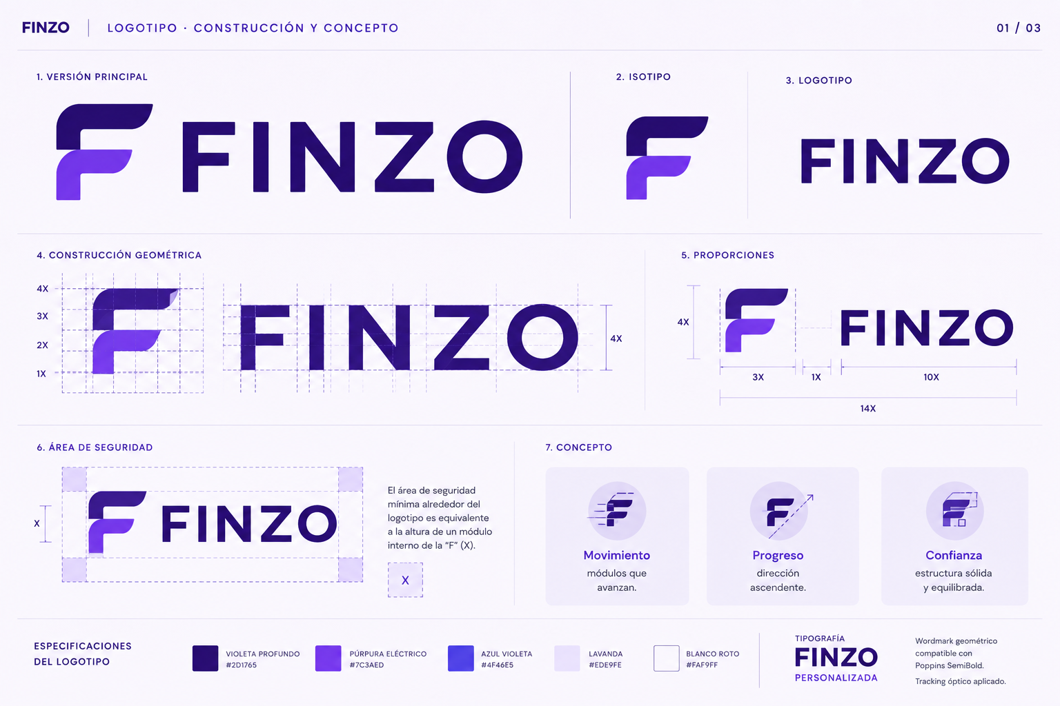 Finzo — kit de bienvenida: caja, sobre, tarjeta y carta de bienvenida