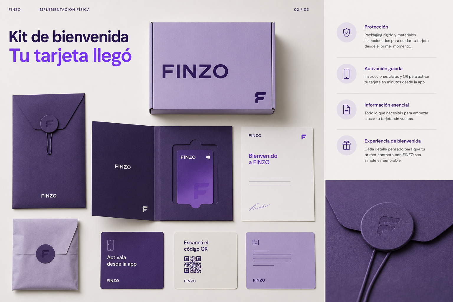 Finzo — construcción geométrica del logotipo, proporciones, área de seguridad y concepto