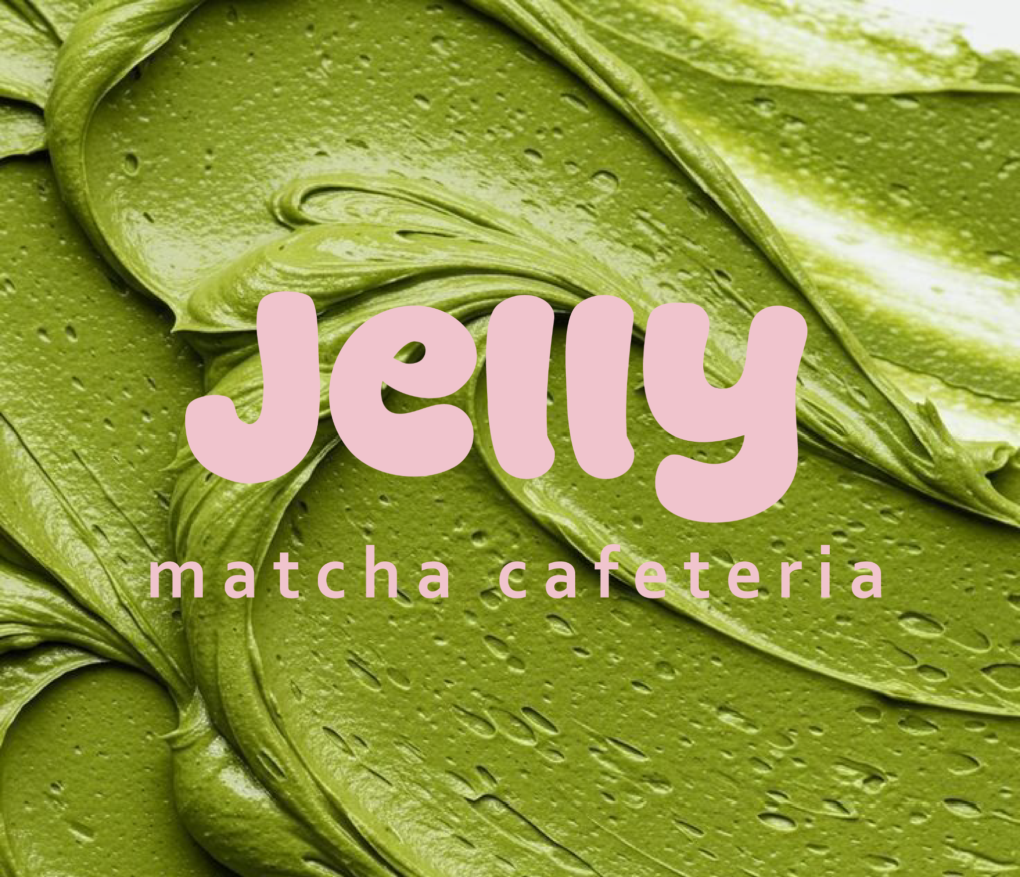 Logo Jelly sobre textura de matcha