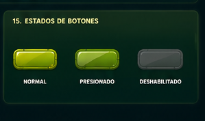 The Lemon Game — estados de botones: normal, presionado y deshabilitado