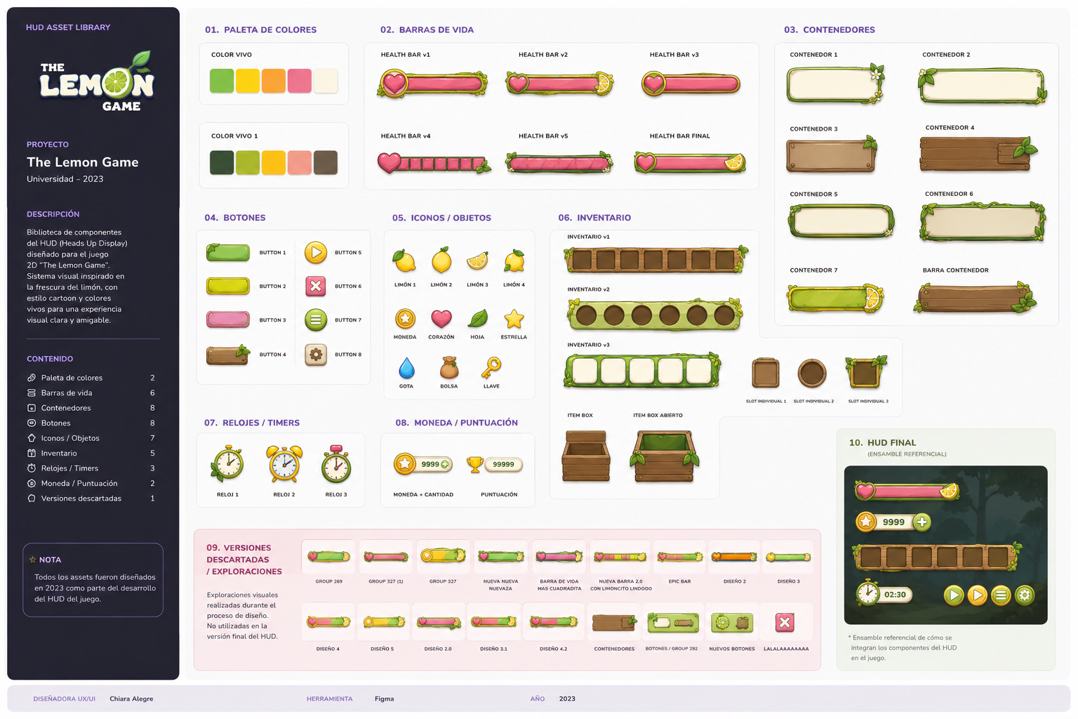The Lemon Game — librería de assets de HUD