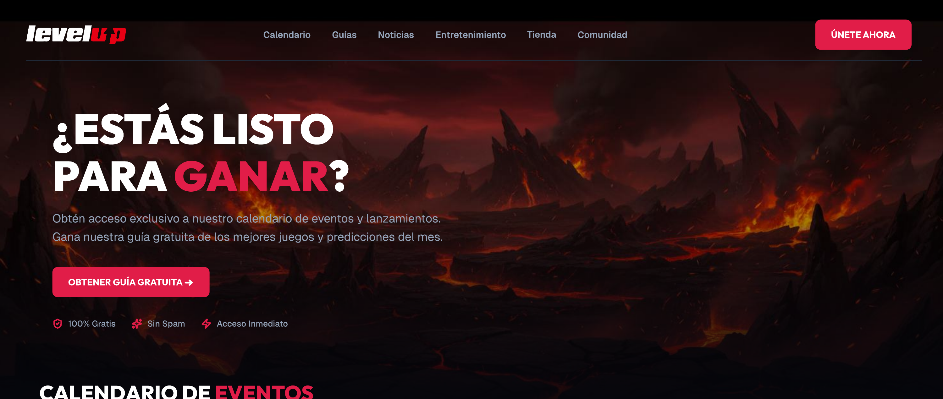 LevelUp — sección Hero, descubrimiento