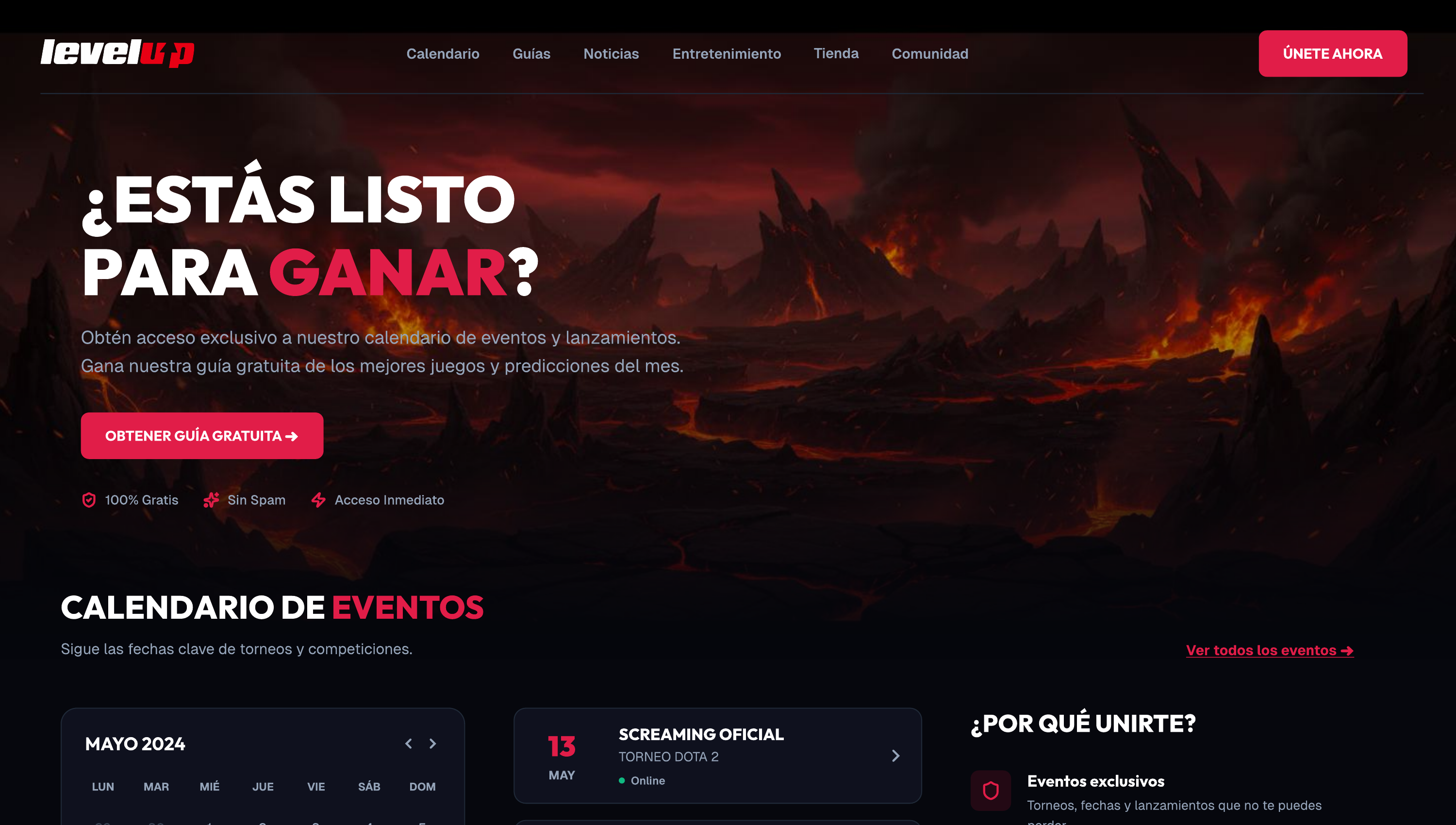 LevelUp — rediseño de landing page orientada a conversión