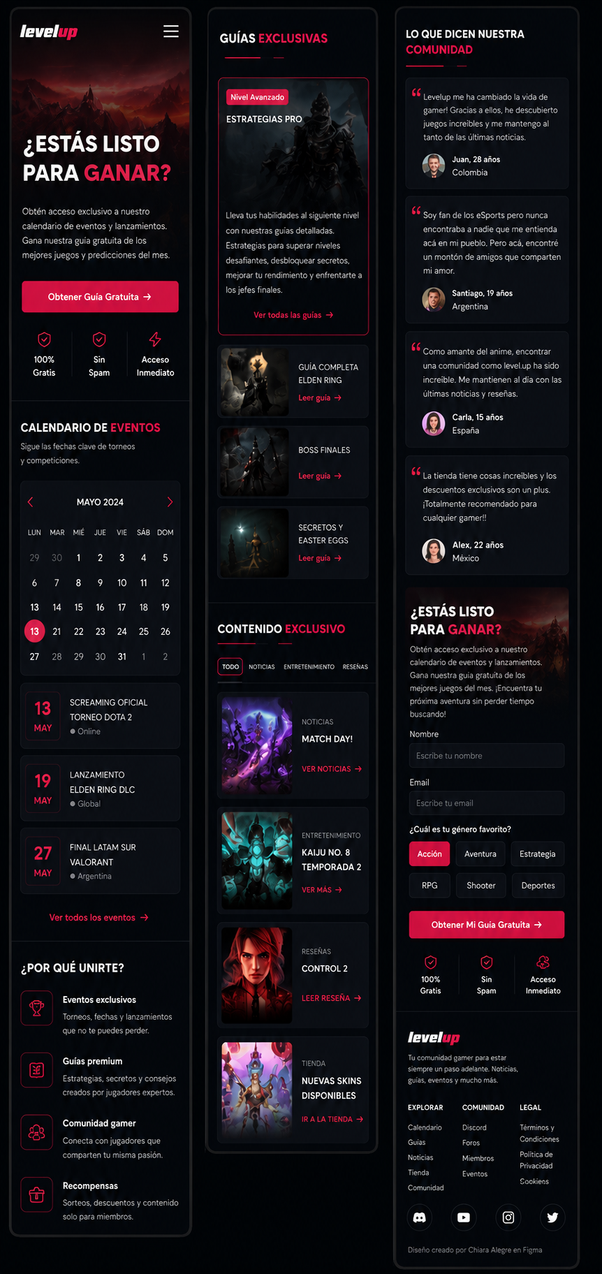 LevelUp — landing page rediseñada, versión mobile responsive
