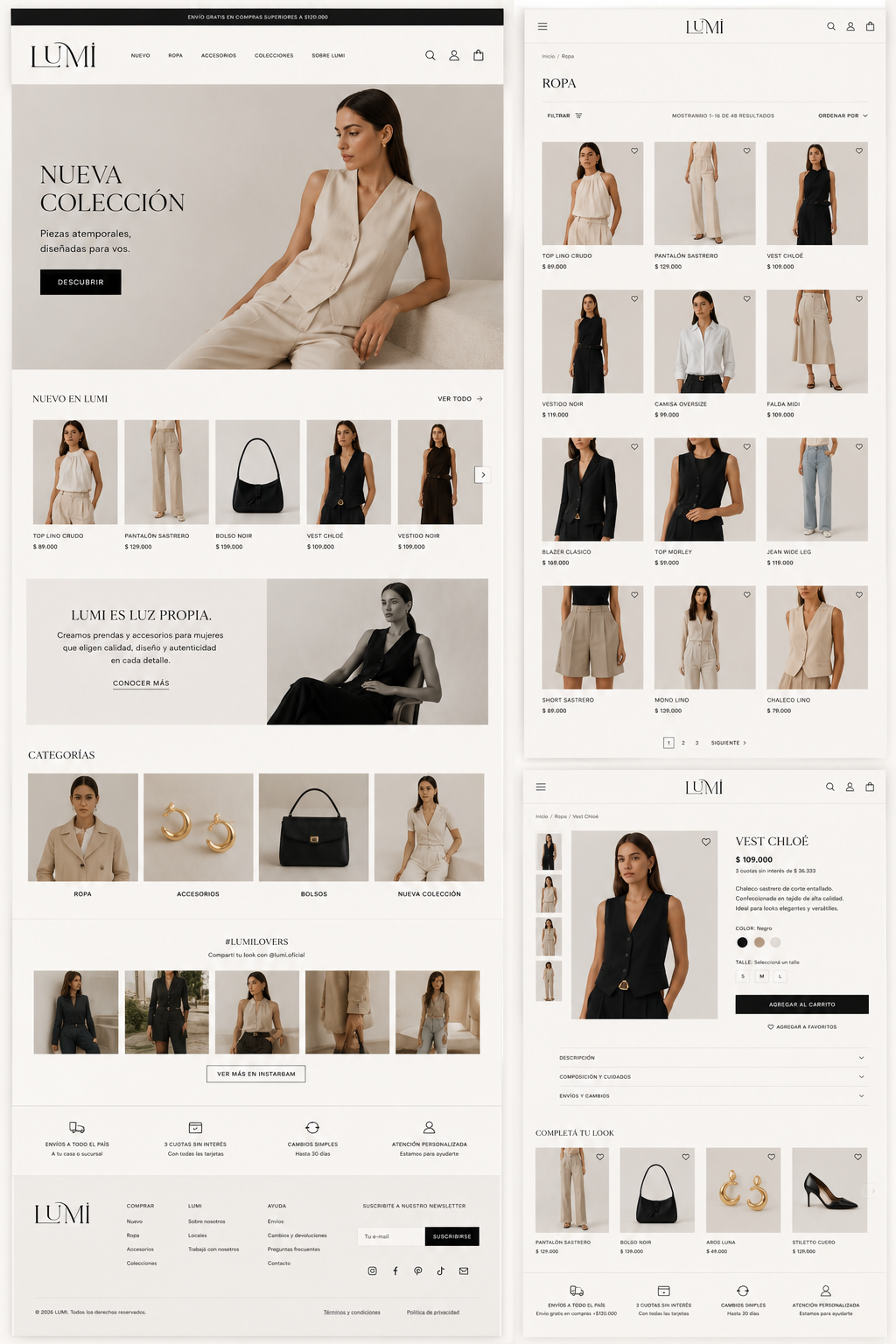 Producto LUMI en responsive